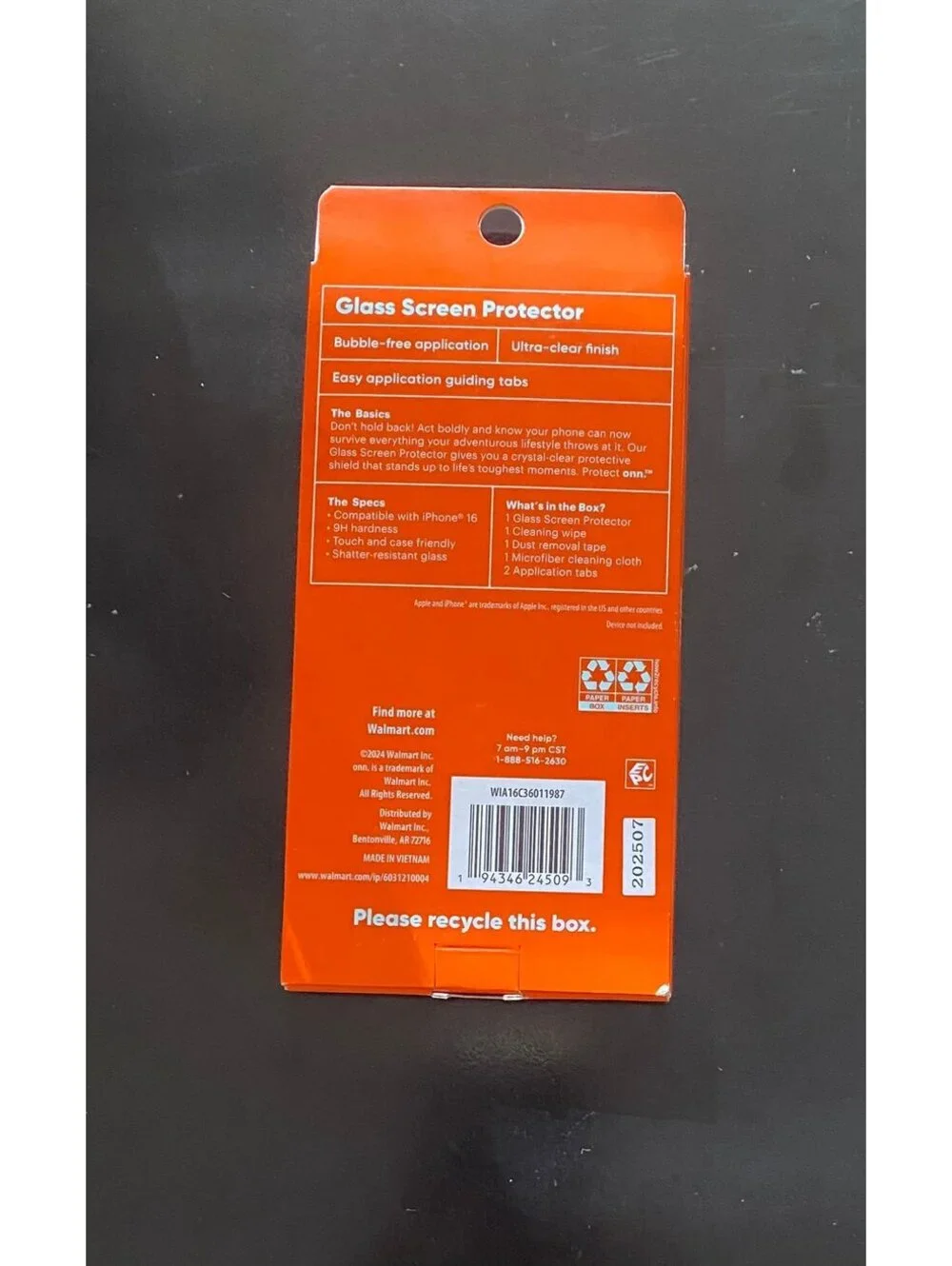 Onn Glass Screen Protector for iPhone 16